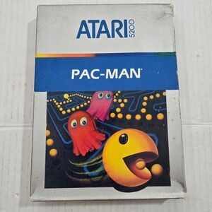 Vintage 1982 Atari 5200 Pac-Man Game CIB Complete Box Manual Overlay Retro